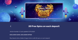 Galactic Wins Free Spins